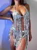 Stage Wear Sexy Dresses Prom Women's Evening Dress Pretty Line Dance Clothing Sequin Tassels Dancewear Women Performance Costumes