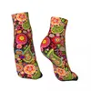 Men's Socks Hippie Colorful Flowers Short Unique Casual Breatheable Adult Ankle