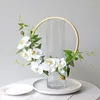 Wedding Flowers NZUK Round Bridal Portable Garland Artificial Flower Wreath Bouquet Bridesmaid Handheld Hoop Hanging Decor