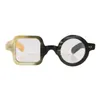 Unique fait à la main blanc noir demi rond carré corne lunettes de soleil optique lunettes monture lunettes mode Frames253T