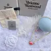 Créateur Vivianes Westwoods bijoux Viviennr reine mère Saturne émail aimant boucle collier de perles femme Tiktok