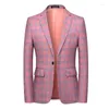 Herenpakken 2024 Spring Simple Plaid Business Suit/Manne Slim Fit Bruidegom om te trouwen Jurk Blazers/Man Casual Jacket