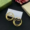 Designer Earrings Brand Heart shaped G Solid Earrings 18k Gold and Silver Rose Women's Letter Logo Carved Earrings Wedding Party Jewelry