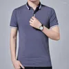 Polos męski 2024Summer Premium Cotton Polo Shirt Work Cultural Plain Casual Tshirt Proste krótkie rękawie