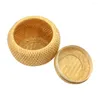 Dinnerware Sets Bamboo Flower Tea Basket Woven Tabletop Storage Multi-functional Box Desktop Leaves Holder Weaving Handmade