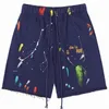 2024 Men's womens Casual Sports Shorts Galleryes Depts Shorts Designer Colorful Ink-jet Hand-painted French Classic Printed Mesh Sports Drawstring Shorts Street