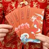 Gift Wrap 20st Stamping Spring Festival Red Envelope Dragon och Phoenix tryckt kinesisk stil Lucky Money Bag