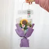 Fiori decorativi Bouquet di fiori per laurea Ins Crochet Tessuti a mano Girasole Regali fatti a mano San Valentino