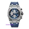 Relógios mecânicos suíços Audemar Pigue Royal Oak Offshore Precision Steel Relógio mecânico automático para homens 26470st Oo A027ca.01 Superfície azul HB DXE1