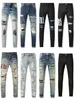 Designer Jeans Mens Skinny Black Skinny Stickers Light Wash Wash Ripped Motorcycle Rock Revival Joggers True Religions Purple Jeans 7 MWG8