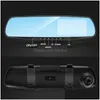 Auto Dvr Achteruitkijkspiegel 1080P Dual Lens Rijden Videorecorder Dash Camera 4.3 / 2.8 Inch Elektronica Accessoires Drop Delivery Mobiles Dhvjt