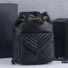 Chain Joe Backpack Women Back Pack V-Shaped Quilting Genuine Leather Large Capacity Pocket Black Shoulder Bags Handbag Tote Bag343R