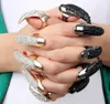 حلقات الأظافر الذكية أبيض أسود مليء بالحفر المظلة Hyperbole Hawk Claw Ring for Women Jewelry4266999