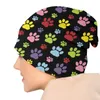 Berretti con motivo zampe colorate Bonnet Homme Cappello lavorato a maglia alla moda per donna Uomo Inverno caldo stampe per cani Berretti per animali domestici