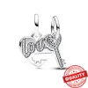 925 Silver Fashion Love Padlock and Heart Shaped Pendant Lämplig för original Pan Armband Women's Necklace Pendant DIY JEYCTION FREE frakt