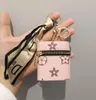 Creativiteit Presbyopia Auto Keychain Coin Purse Hanger Charm Sieraden Keyring Fashion Pu Leather Grid Designer Metal Key Chain Groothandel