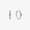 Autentisk 100% 925 Sterling Silver Crescent Moon Stars Pärled Hoop örhängen Fashion Women Wedding Jewelry Accessories1769