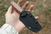 A2299 Straight Knife 14C28N Stone Wash Drop Point Blade CNC Full Tang Micarta Handle Outdoor Camping Vandring Hunting Fixed Blade Knives With Kydex