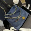 Novos modelos mulheres bolsa 23ss mini saco de lixo luxo bolsa de ombro designer saco de compras crossbody saco balde moda mochila denim tecido diamante xadrez padrão