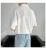 Polo's voor heren 2024 zomer Koreaanse lichte volwassen stijl effen hals T-shirt met korte mouwen poloshirt halve jurk