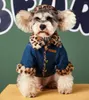 Vêtements d'hiver pour chiens, vêtements pour chiens, vestes en Jean épaissies, Teddy Schnauzer, manteau en Denim imprimé léopard, petit