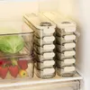 Garrafas de armazenamento que economizam espaço, caixa de bolinho, empilhável, transparente, preservação de alimentos para geladeira