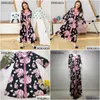 Famille correspondant tenues mère fille vêtements élégant noir ethnique floral maxi robe moyen-orient musulman parentenfant Eid 230619 Dro Dhxwr