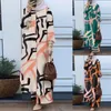 Ethnic Clothing Stylish Floral Print Dress Muslim Elegant Vintage Long-sleeved Long Shirt And Loose Wide-leg Pant Two Pieces Casual