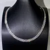 8mm 10mm 13mm VVS Moissanite Necklace for Women Fantasy 925 Sterling Silver Cuban Link Chain