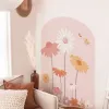 Stickers Arch Flower Wall Decals Wild Daisy Floral Girls' Wall Decor Removable Wall Sticker Kids Room Girls Bedroom Home Decoration