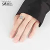 Solitaire Ring SMJEL Fidget Spinner Ring Anxiety for Women Multiple Crystal Flower Eye Butterfly Animal Ring Rotate Anti Stress Wedding Jewerly 240226