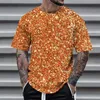 Mode mens t-shirt 3d paljett tryck kort ärm sommar avslappnad o-hals topp man överdimensionerad t-shirt för män pullover kläder 240223