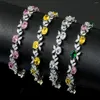 Strand Fashion Shining Cubic Zircon Colorful Armband Girly Sweet Ladies Jewets Gifts