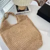 Tote Çanta Tasarımcı Çanta Straw Bag Bag Çanta Moda Örgü Yaz Saman Saman Siyah Kayıtlı Yazma Yaz Dokuma Çanta Tatil Çantası Büyük Kapasite Alışveriş Çantası