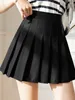 Skirts White Women Pleated Summer High Waist Zipper Girls Dancing JK Mini Black Fashion Student A Line Faldas 2024