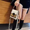 Äkta läder casual axelväska damer gitter lyx crossbody mode trend kvinnor mobiltelefon