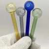 Tubo per bruciatore a olio in vetro colorato 10 cm Pyrex Tubi per acqua Bong per sigarette per fumare Bubbler Narghilè Bong Rigs Accessori per utensili