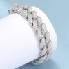 Wholesale Buss Down 25cts Sterling Silver Cuban Llink Hip Hop 18k White Gold Plated Moissanite Bracelet for Men