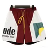 Designer Rhude Pantaloncini da uomo Athletic Casual Mesh Short Uomo Donna Alta qualità Classico Beach Fashion Designer di lusso Casual Street Hip Hop Pantaloncini Blu Verde e Rosso SX