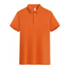 Polos męski 2024 Summer Lapel Polo Cotton Business Casual Short-Sleeved T-shirt Group Group, można dostosować Lolo