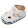 Pierwsze spacerowicze Baby Girls Boys Pu skórzany sandał miękki elastyczny bez poślizgu wydrączone trwałe letnie płaskie buty na codzienne codzienne