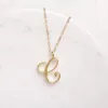 10 pz lotto Oro Argento Lettera C Ciondolo C Iniziale Corsiva Collana Moda Clavicola Gioielli per Bomboniera Gift216J