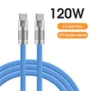 120W 6A PD C to C Cables TPE Zinc Alloy Super Fast Quick Charging Type C USB-C Cable For Samsung Galaxy S24 S23 S22 Utral Note 20 Android Phone
