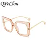 Lunettes de soleil 2022 Nouvelle mode Peinture Cadre Optique Anti-bleu Lunettes Femmes Vintage Grand Carré Lunettes Femme Lunettes Oculos Feminino J240226