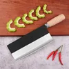 SHIBAZI Professionele Chinese Cleaver Koksmes Koolstofstaal Met Houten Handvat Messen Handgemaakte Cleaver Keukenmes Gereedschap Q240226