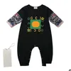 Rompers Ins Baby Rompers Lengeve Infant Boys Girls Jumpsuits Designer Classic Printing新生児幼児Kids Onesies AAA DR DHH5B