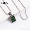 New Arrival Chic 316 stainless steel men necklace pendant Big square crystal hip hop punk necklace for men jewelry CAGF0219252S