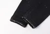 designer amirssNew Purple Brand Black Knee Old Patch Jeans pour hommes