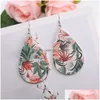 Dangle Lustre 10 Styles Boucles d'oreilles Bohème Fleur Coeur Feuille Pu Cuir Pour Femmes Filles Mode Double Côté Goutte D'eau Dhgarden Dhx6N