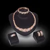 Nya afrikanska smycken sätter guldfärg trendig halsband örhängen armband kvinnor guldfärg smycken set bröllopstillbehör 20122287p